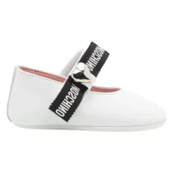 Pæne Sko<Moschino Laminerede Nappa Ballerina Sko Hvid