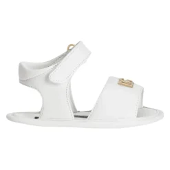 Sandaler^Dolce & Gabbana Lammeskinds Nappa Sandaler med Metal Logo Hvid