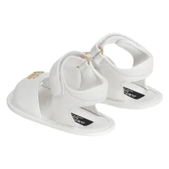 Sandaler^Dolce & Gabbana Lammeskinds Nappa Sandaler med Metal Logo Hvid