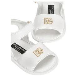 Sandaler^Dolce & Gabbana Lammeskinds Nappa Sandaler med Metal Logo Hvid