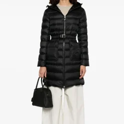 Frakker^Moncler Lang Parka Jakke med Hætte Sort