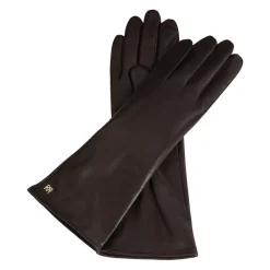 Handsker<Kazar Lange mørkee monogramhandsker Brun