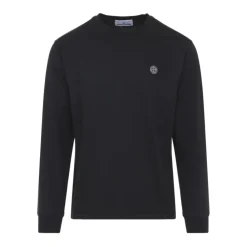 Trøjer|Sweatshirts<Stone Island Langærmet sweatshirt med mærke Sort