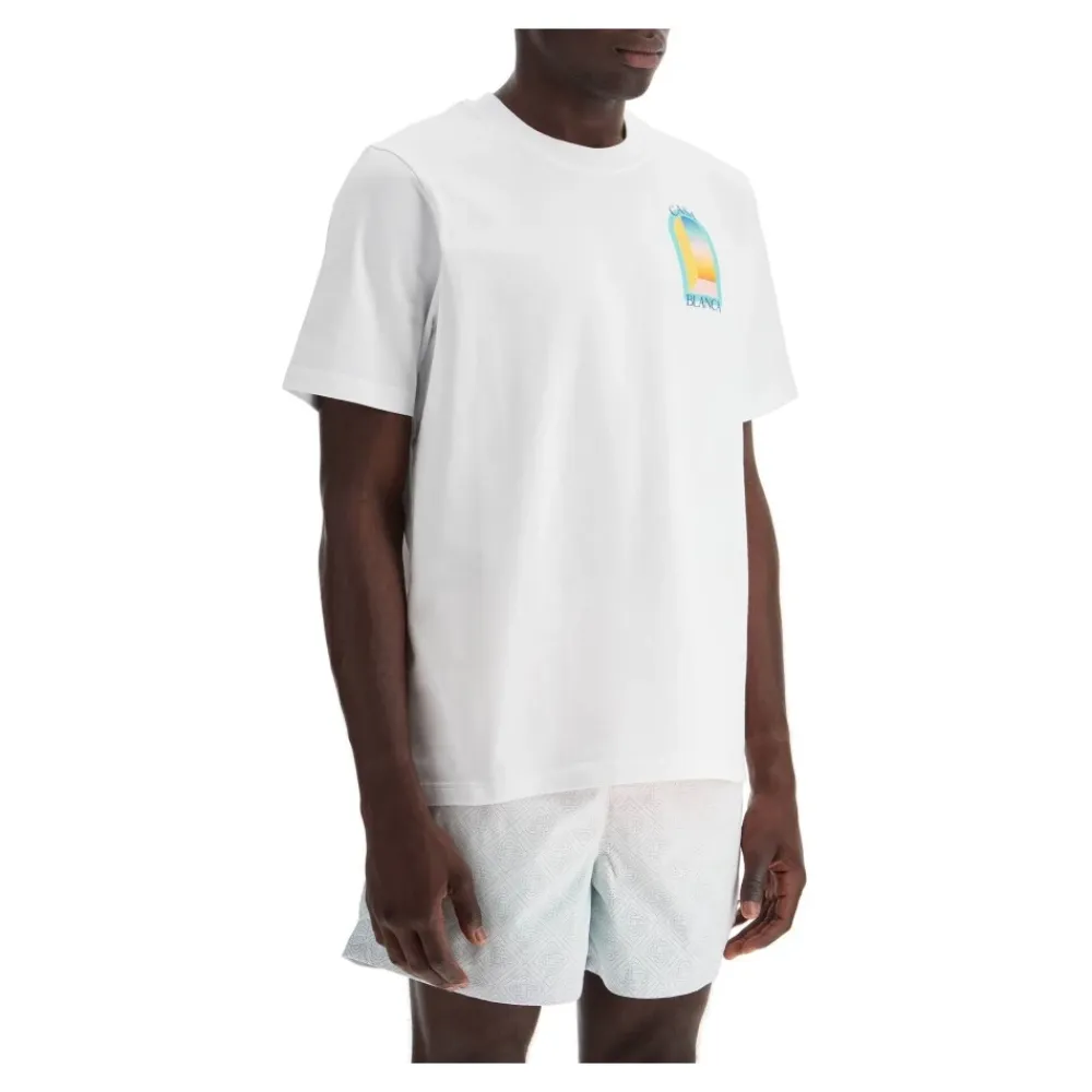 T-Shirts^Casablanca L'Arc Coloré T-shirt Hvid