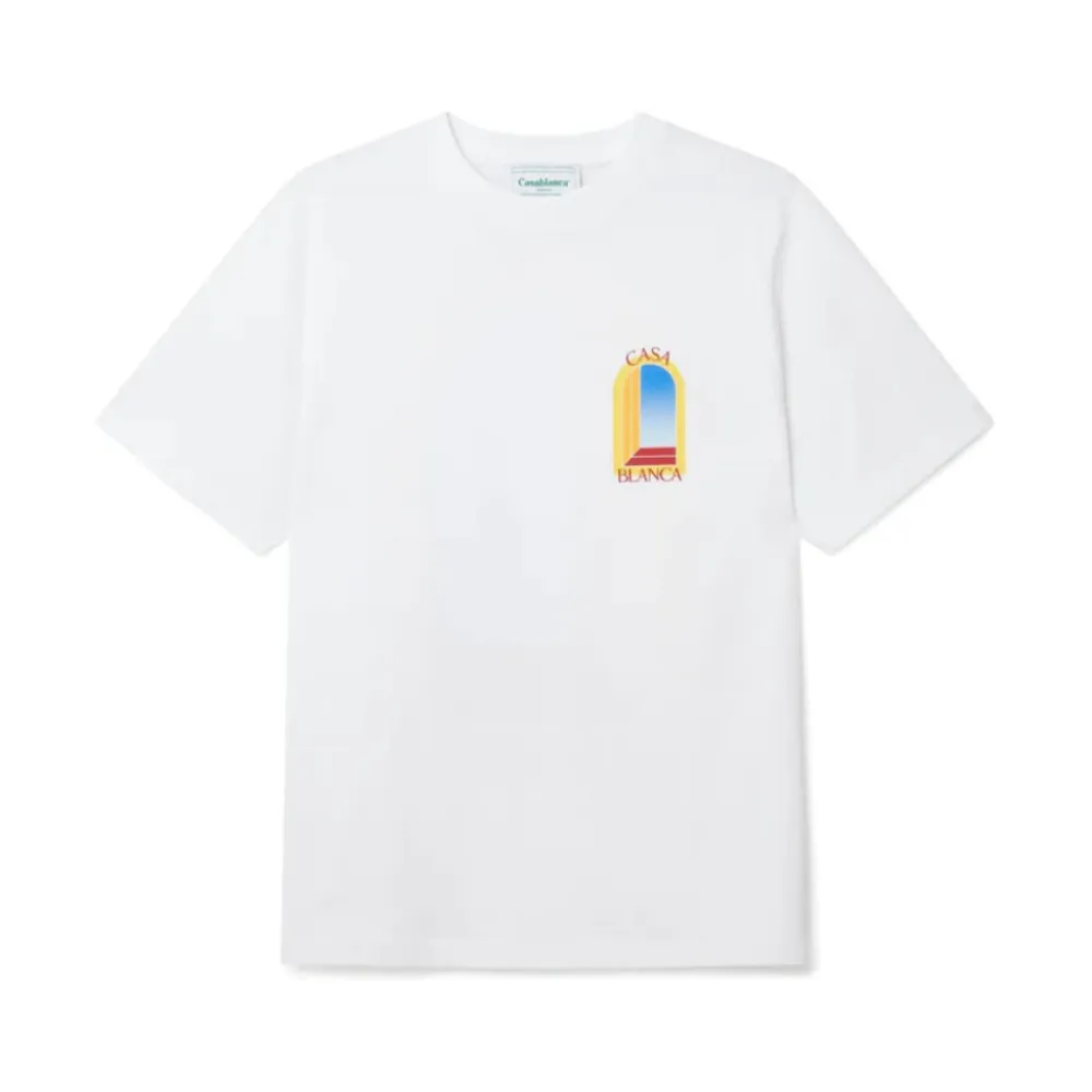 T-Shirts<Casablanca LArche De Jour T-shirt Hvid