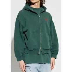 Trøjer^Balenciaga Laurel Classic Zip-Up Hoodie Grøn