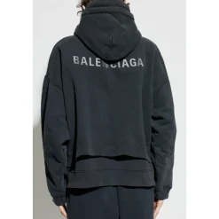 Trøjer^Balenciaga Layered Zip-Up Hoodie Sort