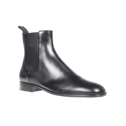 Chelsea Boots^Gianvito Rossi Læder Ankelstøvler med Elastiske Indsatser Sort