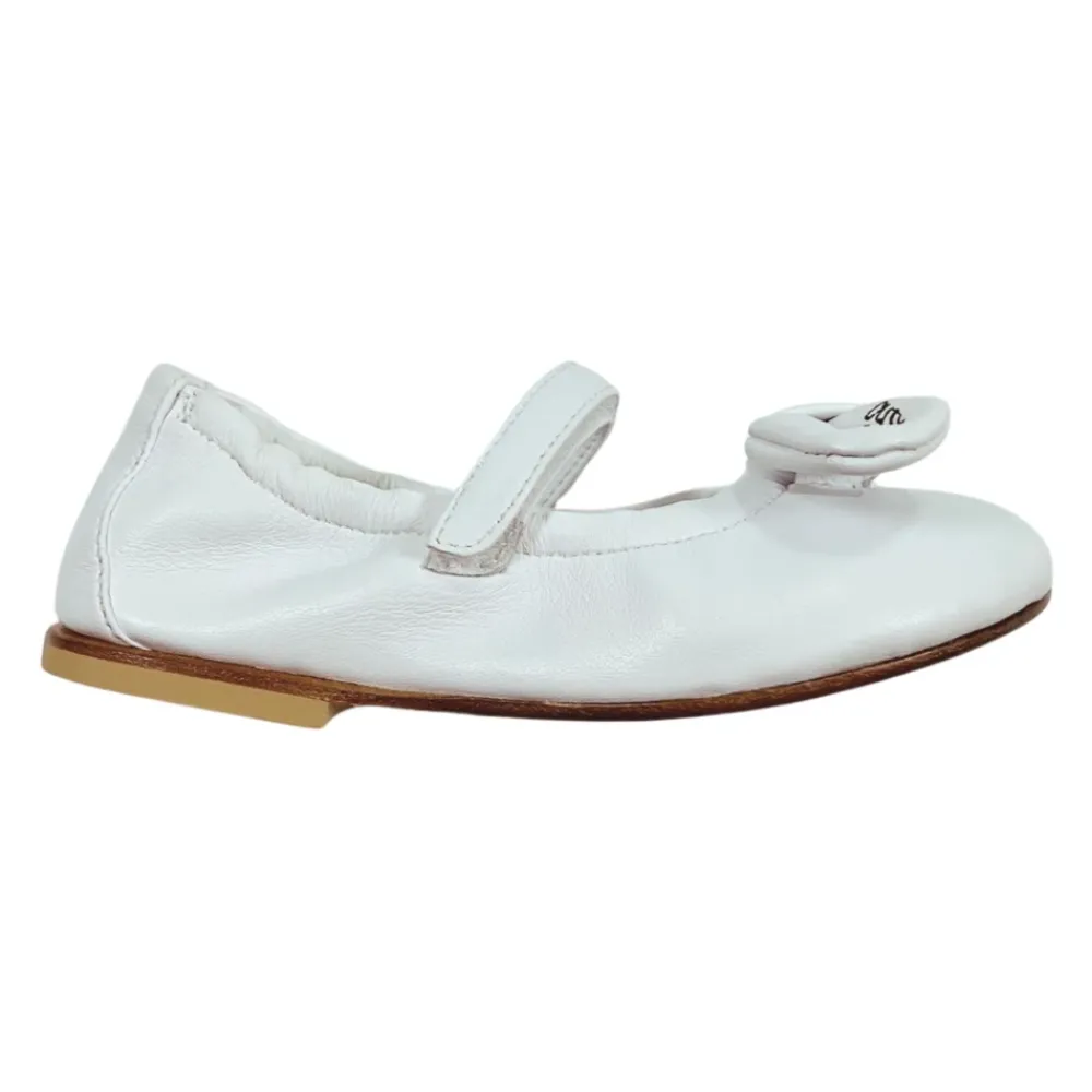 Pæne Sko^Moschino Læder Ballerina Sko Hvid