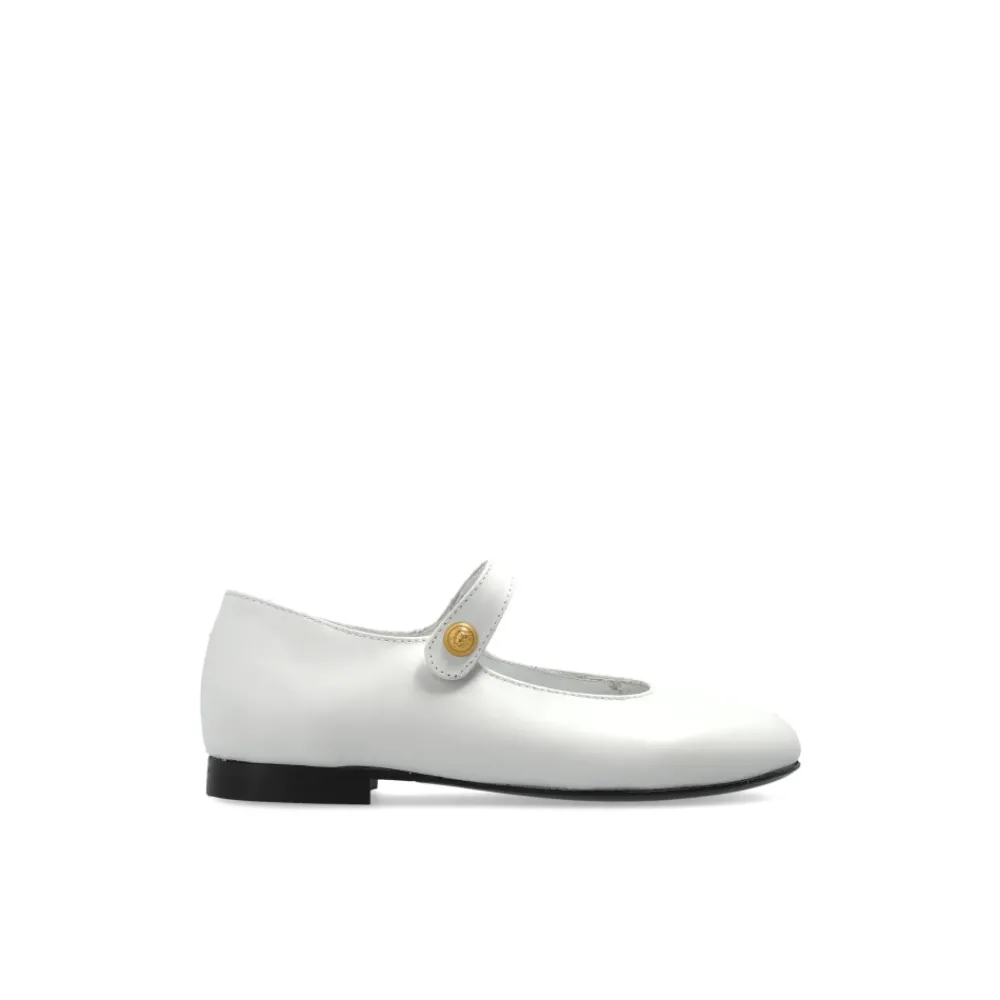 Ballerinasko<Balmain Læder Ballerinaer Hvid