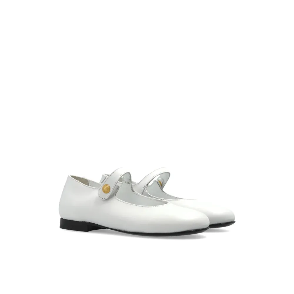 Ballerinasko<Balmain Læder Ballerinaer Hvid