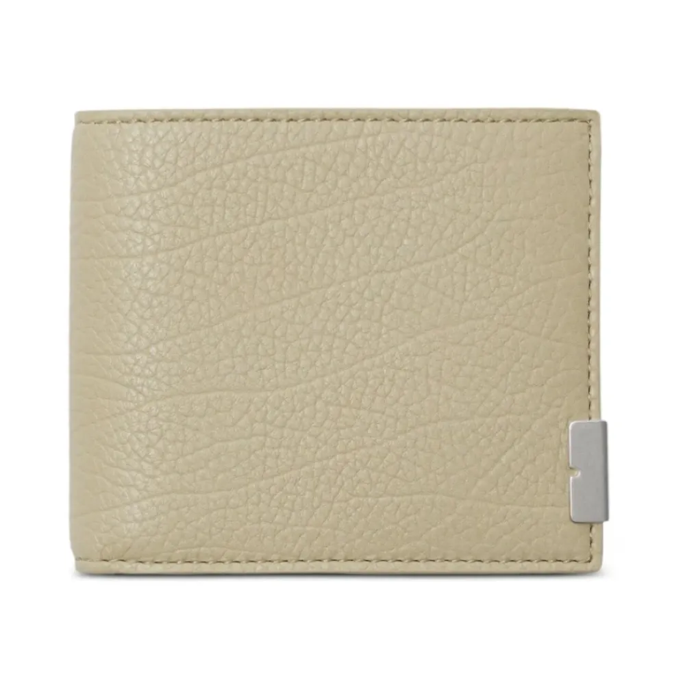 Punge & Kortholder<Burberry Læder Bifold Pung med Logo Plaque Grøn
