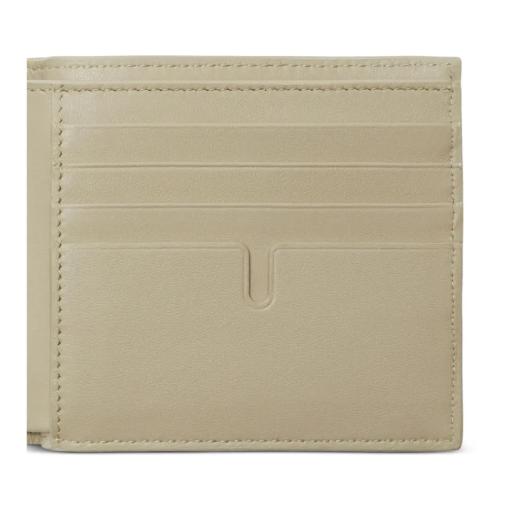 Punge & Kortholder<Burberry Læder Bifold Pung med Logo Plaque Grøn
