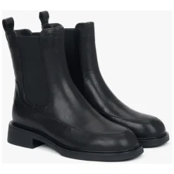 Chelsea Boots<Estro Læder Chelsea Støvle Sort
