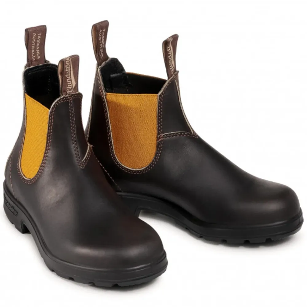 Chelsea Boots^Blundstone Læder Chelsea Støvler med Skridsikker Sål Sort