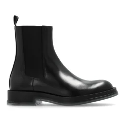 Chelsea Boots|Støvler^Alexander McQueen Læder Chelsea-støvler Sort