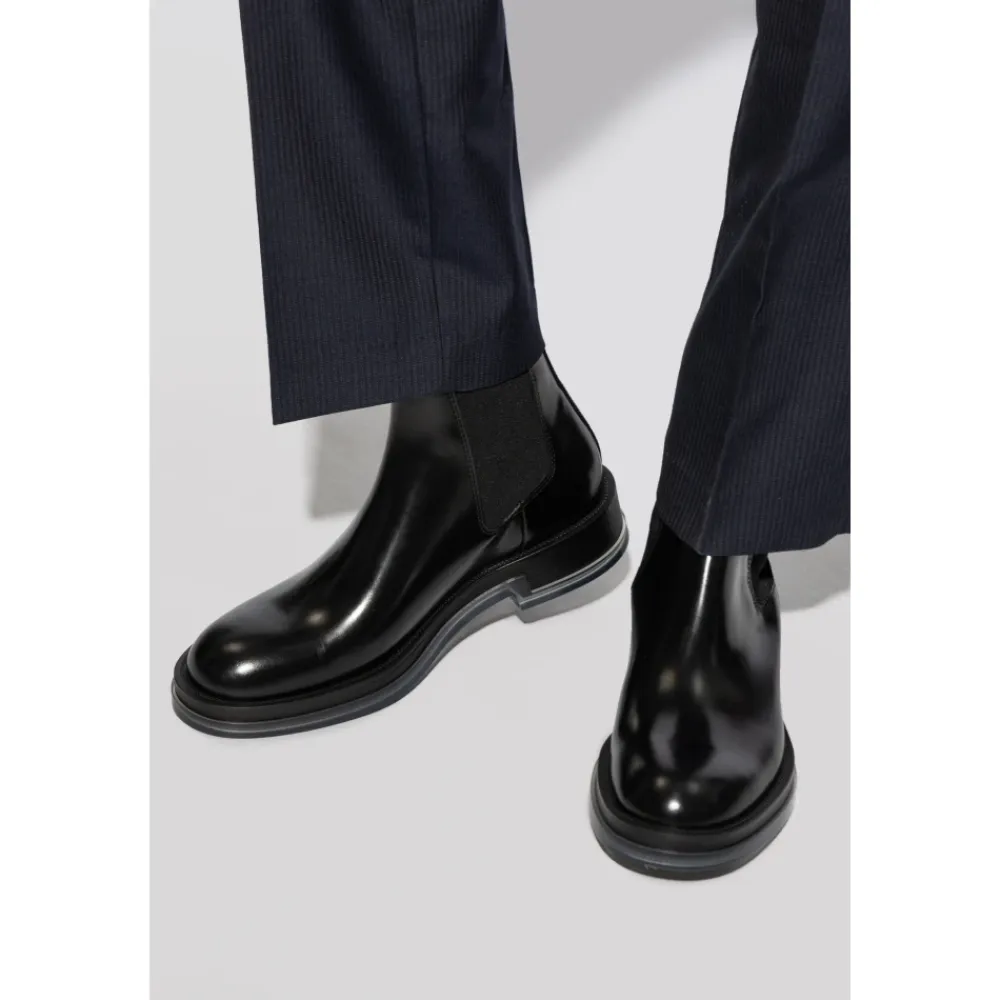 Chelsea Boots|Støvler^Alexander McQueen Læder Chelsea-støvler Sort