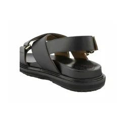 Sandaler^Marni Læder Criss-Cross Flade Sandaler Sort