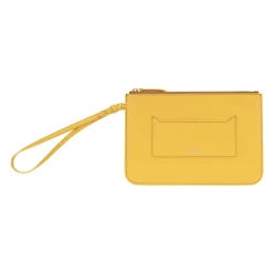 Clutch^Burberry Læder Dame Clutch Taske med Lynlås Gul