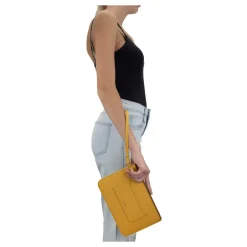 Clutch^Burberry Læder Dame Clutch Taske med Lynlås Gul