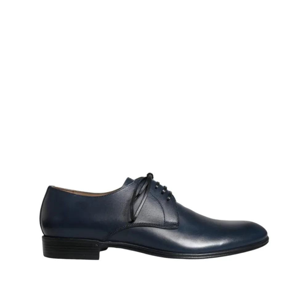 Business Sko^Dolce & Gabbana Læder Derby Sko Klassisk Stil Blå