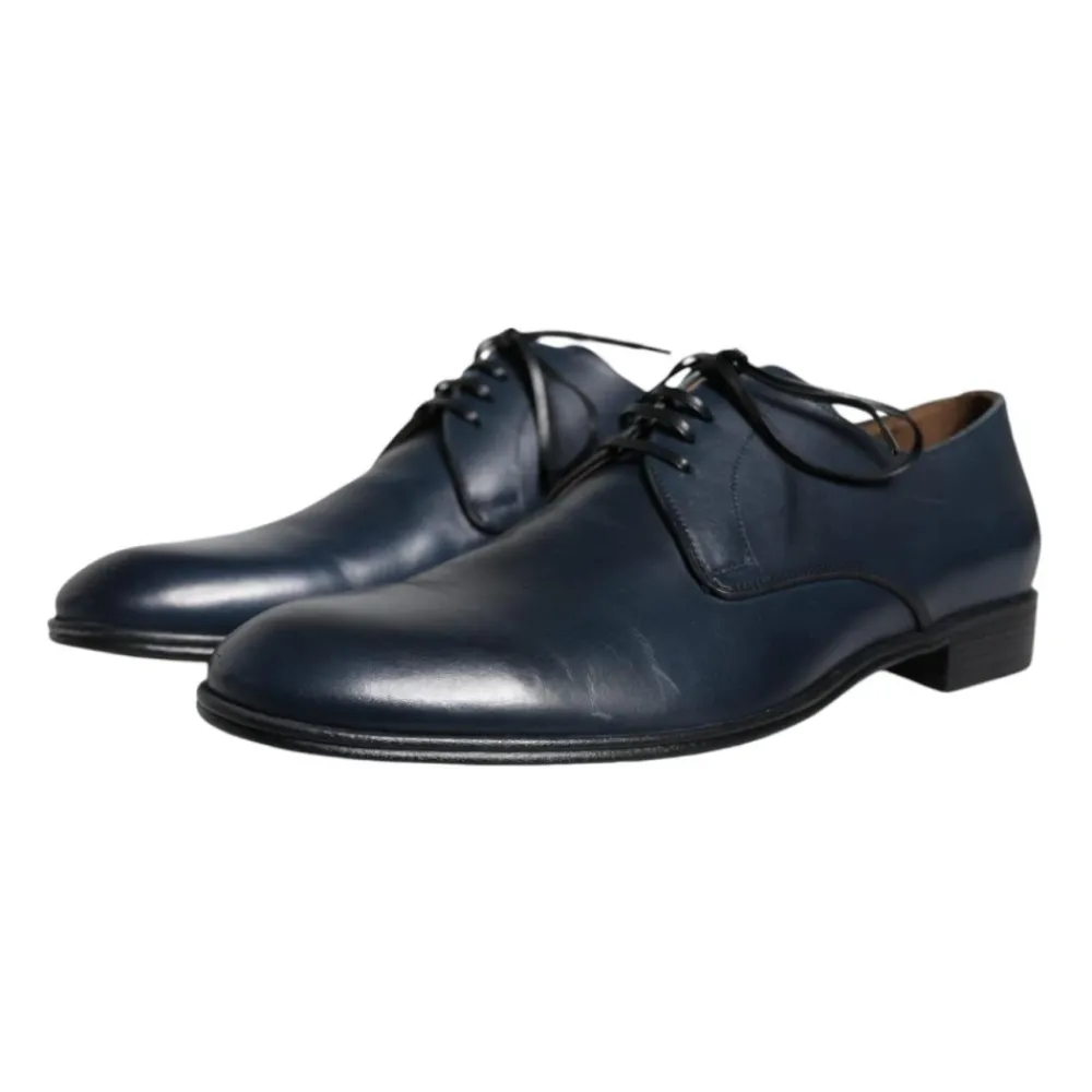 Business Sko^Dolce & Gabbana Læder Derby Sko Klassisk Stil Blå