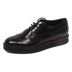 Snøresko^Tod's Læder Loafer Sko Francesina Bucature Sort