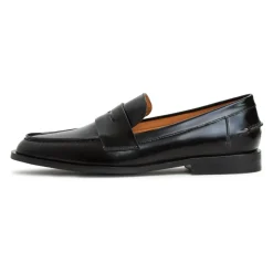 Loafers^Cesare Gaspari Læder Loafers med Blokhæl - Patent Sort