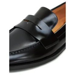 Loafers^Cesare Gaspari Læder Loafers med Blokhæl - Patent Sort