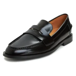 Loafers^Cesare Gaspari Læder Loafers med Blokhæl - Patent Sort
