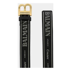 Bælter & Seler<Balmain Læder Logo Bælte Sort