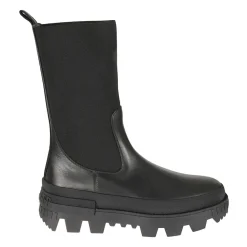 Chelsea Boots^Moncler Læder Logo Støvler Sort