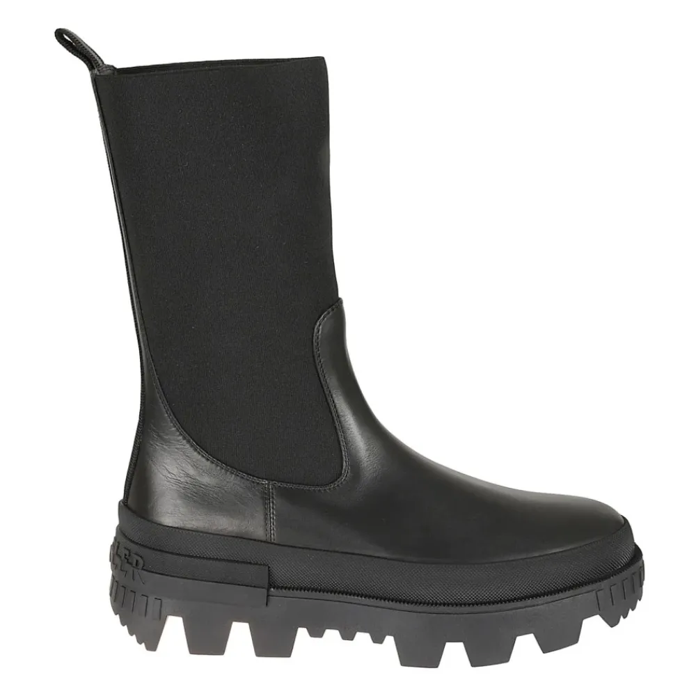 Chelsea Boots^Moncler Læder Logo Støvler Sort