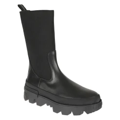 Chelsea Boots^Moncler Læder Logo Støvler Sort