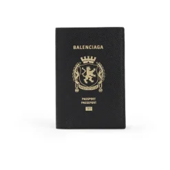 Punge & Kortholder<Balenciaga Læder Pas Holder Sort