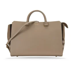 Håndtasker^Burberry Læder skuldertaske med tern mønster Beige