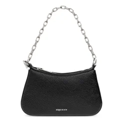 Bæltetasker<Alexander McQueen Læder taske T-Bar Mini Sort
