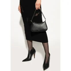 Bæltetasker<Alexander McQueen Læder taske T-Bar Mini Sort