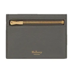 Punge & Kortholder<Mulberry Læder Zip Kortholderpung Grå