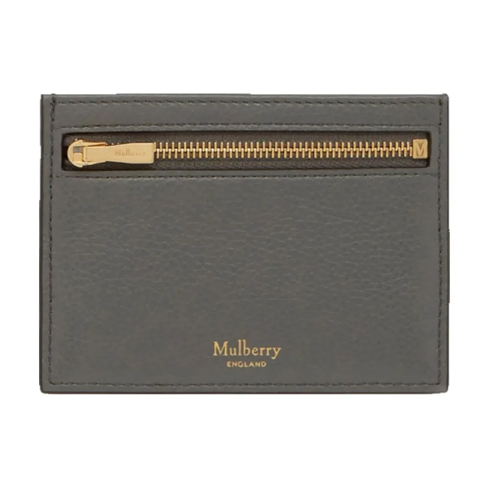 Punge & Kortholder<Mulberry Læder Zip Kortholderpung Grå