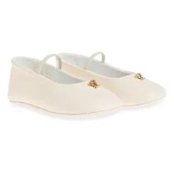 Ballerinasko<Versace Læderballerinaer Beige