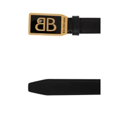 Bælter<Balenciaga Læderbælte Sort