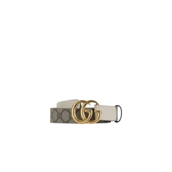 Bælter<Gucci Læderbælte med GG-logo Beige