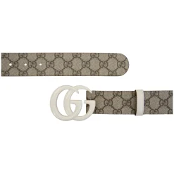 Bælter^Gucci Læderbælte med logo-spænde Multifarvet