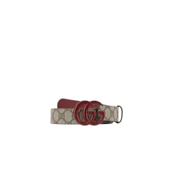Bælter^Gucci Læderbælte med logo-spænde Beige