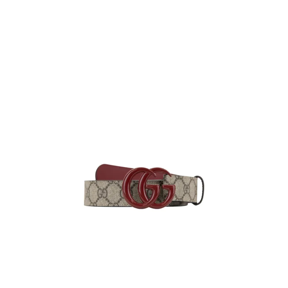 Bælter^Gucci Læderbælte med logo-spænde Beige