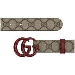 Bælter^Gucci Læderbælte med logo-spænde Beige