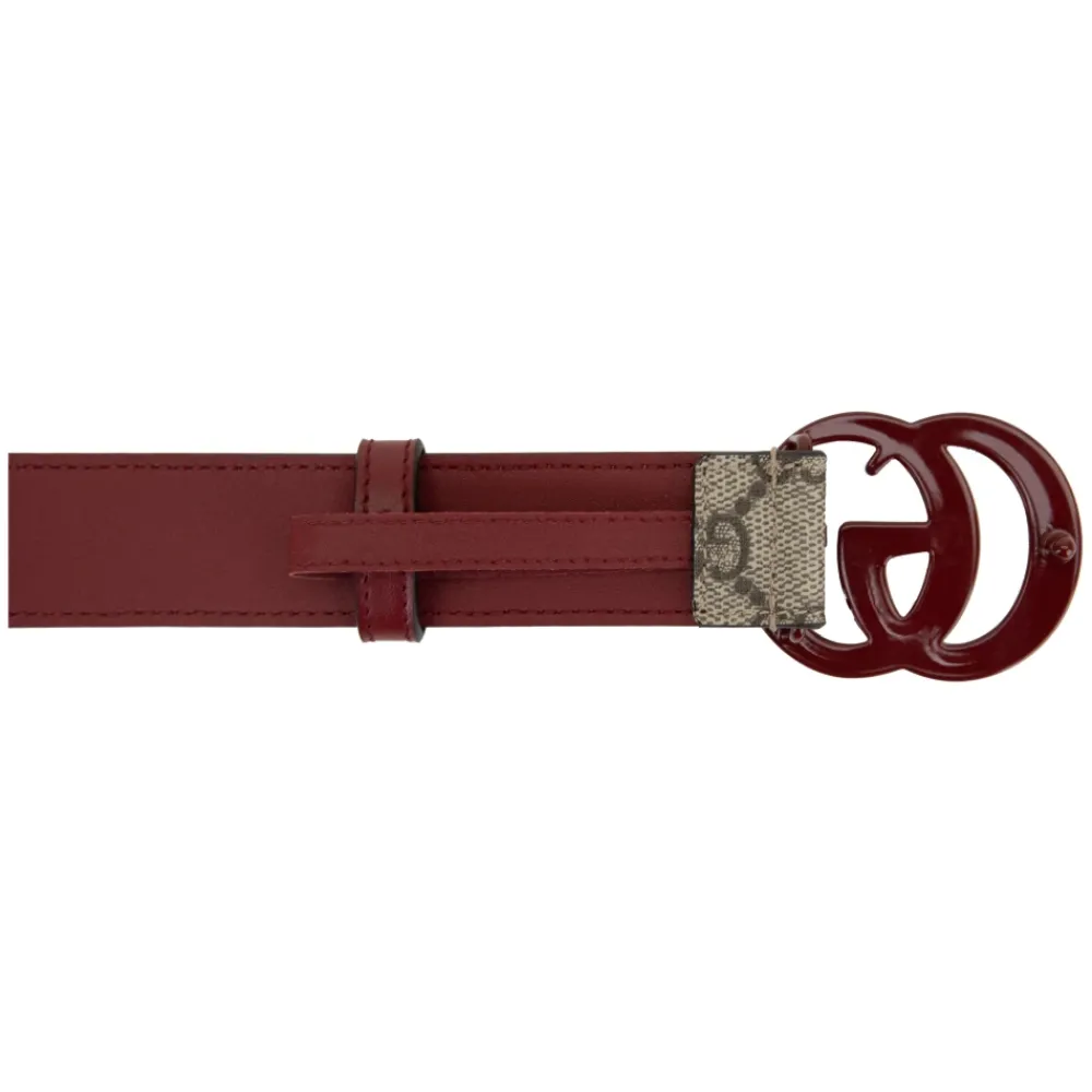 Bælter^Gucci Læderbælte med logo-spænde Beige