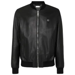 Jakker<Philipp Plein Læderbomberjakke Sort