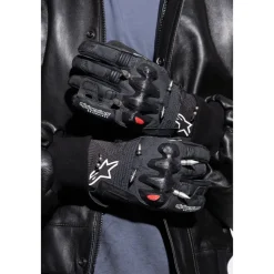 Handsker^Balenciaga Læderhandsker med applikationer Sort